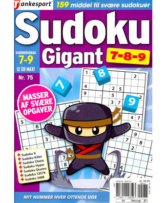 Sudoku Gigant 7-8-9 - Giv som gave