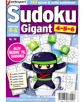 Sudoku Gigant 4-5-6 - Giv som gave