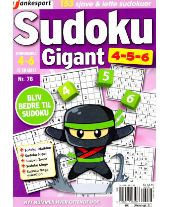 Sudoku Gigant 4-5-6 - Giv som gave