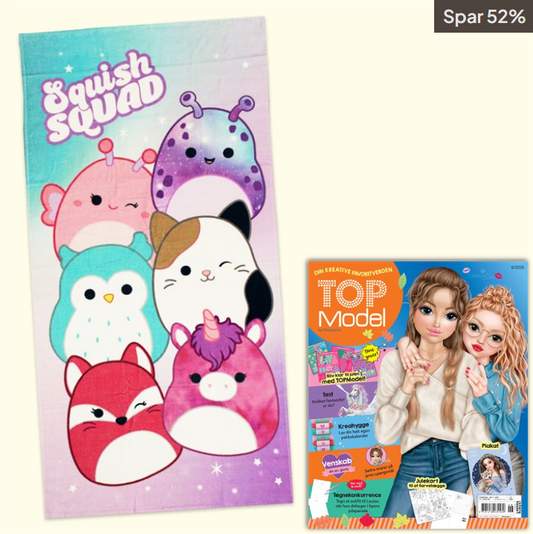 6 nr. af TOPModel & Squishmallows badehåndklæde