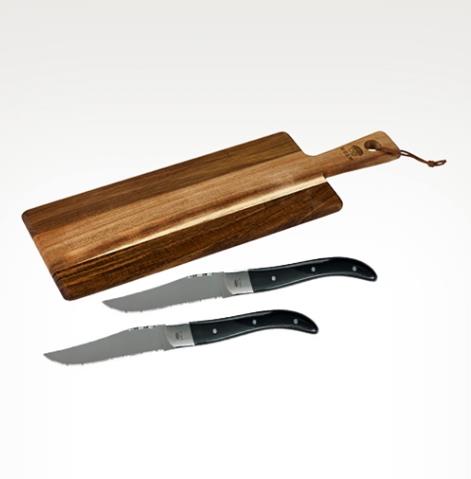 3 nr. & HOLM steakknive og skærebræt